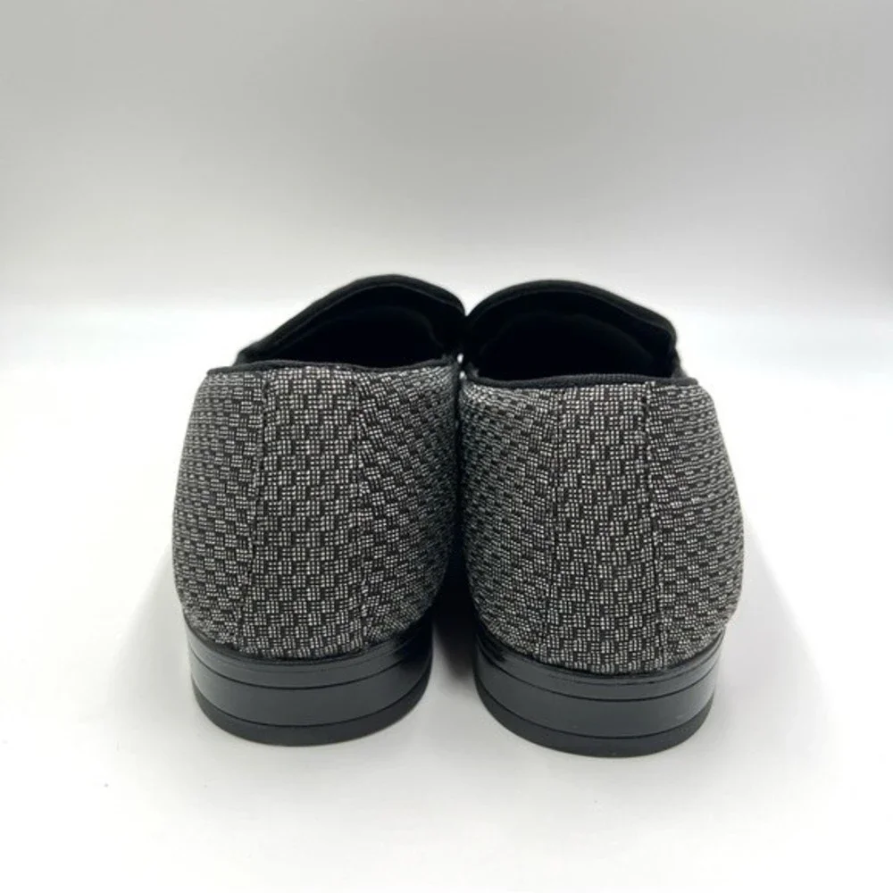 9.5W 9.5 W WIDE Stacy‎ Adams Saville Black Gray Silver Slip On Loafers Shoes
